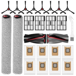 Accessory Kit Replacement Parts Compatible with eufy Omni E25/E28 | Robot Vacuum, 1 Set Rolling Brushes, 2 Roller Mops, 4 Filters, 8 Dust Bags, 8 Side Brushes, 1 Cleaning Brush Accessory Kit Replacement Parts Compatible with eufy Omni E25/E28 | Robot Vacuum, 1 Set Rolling Brushes, 2 Roller Mops, 4 Filters, 8 Dust Bags, 8 Side Brushes, 1 Cleaning Brush