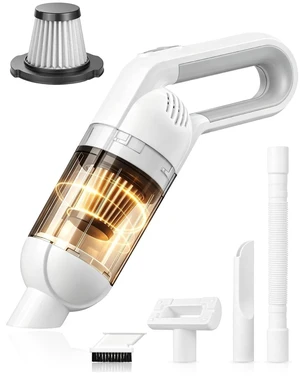 Handheld Vacuum Cleaner, 20000 Pa Car Vacuum Cordless White | 4000Mah Rechargeable, Washable Steel Filter, with LED Light Powerful Suction for Car Interior, Home, Pet Hair Cleaning Handheld Vacuum Cleaner, 20000 Pa Car Vacuum Cordless White | 4000Mah Rechargeable, Washable Steel Filter, with LED Light Powerful Suction for Car Interior, Home, Pet Hair Cleaning