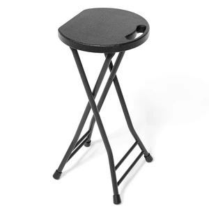 24 Inch Folding Stool with Handle - 500LBS Capacity Portable Foldable Stool with Non-Slip Feet, Heavy-Duty Steel & Plastic Collapsible Stool for Indoor Outdoor Use, Black 24 Inch Folding Stool with Handle - 500LBS Capacity Portable Foldable Stool with Non-Slip Feet, Heavy-Duty Steel & Plastic Collapsible Stool for Indoor Outdoor Use, Black