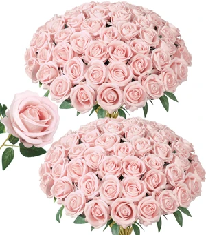 50 PCS Blush Roses Artificial Flowers, Fake Roses with Stem Realistic Silk Rose for DIY Wedding Bouquets Table Centerpieces Arrangements Baby Shower Birthday Home Decor Valentines Day Gift for Her 50 PCS Blush Roses Artificial Flowers, Fake Roses with Stem Realistic Silk Rose for DIY Wedding Bouquets Table Centerpieces Arrangements Baby Shower Birthday Home Decor Valentines Day Gift for Her