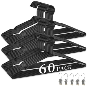 60Pack Wire Hangers+5 Clothes Pins, Space Saving Metal Clothes Hangers | Ultra Thin Metal Hangers, 16.5"Bulk Hangers for Standard Sized Shirt, Suits, Jackets, Skirts, Home and Commercial 60Pack Wire Hangers+5 Clothes Pins, Space Saving Metal Clothes Hangers | Ultra Thin Metal Hangers, 16.5"Bulk Hangers for Standard Sized Shirt, Suits, Jackets, Skirts, Home and Commercial