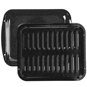 Broiler Pan for Oven 16.75"×13" Non-Stick Porcelain Coated 2-Piece Set, Broiling Pan for Oven Safe Up to 500°F, Drains Fat, Dishwasher Safe Broiler Pans for Steak, Bacon & Vegetable Broiler Pan for Oven 16.75"×13" Non-Stick Porcelain Coated 2-Piece Set, Broiling Pan for Oven Safe Up to 500°F, Drains Fat, Dishwasher Safe Broiler Pans for Steak, Bacon & Vegetable