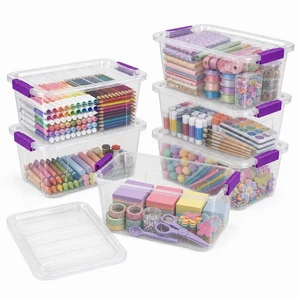 Clear Storage Bins with Lids 6 Pack, 7 Qt Stackable Storage Containers with Buckle Lock, Durable Plastic Containers & Storage Box Organizer for Pantry, Bathroom, Closet & Office Use Clear Storage Bins with Lids 6 Pack, 7 Qt Stackable Storage Containers with Buckle Lock, Durable Plastic Containers & Storage Box Organizer for Pantry, Bathroom, Closet & Office Use