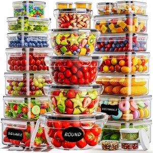50 PCS Food Storage Containers with Lids BPA-Free (25 Containers & 25 Lids) | Reusable Plastic Food Containers for Kitchen Storage and Organization Leakproof Meal Prep Container with Labels & Pen 50 PCS Food Storage Containers with Lids BPA-Free (25 Containers & 25 Lids) | Reusable Plastic Food Containers for Kitchen Storage and Organization Leakproof Meal Prep Container with Labels & Pen