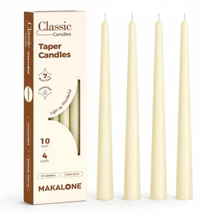 Ivory Taper Candles 10 Inch 4 Pack Dripless Unscented Candle Sticks, 7 H | long clean burning smokeless tall tapered candlesticks for dinner table,home decor,wedding,devotional prayer candle,emergency Ivory Taper Candles 10 Inch 4 Pack Dripless Unscented Candle Sticks, 7 H | long clean burning smokeless tall tapered candlesticks for dinner table,home decor,wedding,devotional prayer candle,emergency