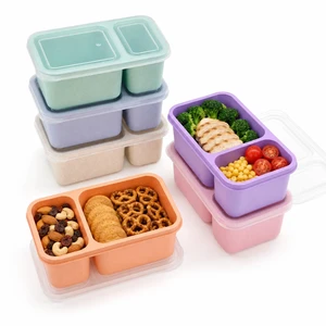 6 Pack Bento Snack Boxes, 2 Compartments, Wheat Straw | Reusable Food Storage for Kids & Adults, Large and Small Sections, Meal Prep for School Office Travel 6 Pack Bento Snack Boxes, 2 Compartments, Wheat Straw | Reusable Food Storage for Kids & Adults, Large and Small Sections, Meal Prep for School Office Travel