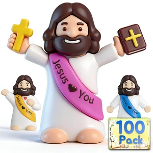 100PCS Little Jesus Figures, Mini Jesus Figurines in Bulk, Multicolor Tiny Jesus Set with Jesus Loves You Figures for Easter Egg Stuffers, Hide and Seek, Baptism, Faith Activities, Religious Gifts 100PCS Little Jesus Figures, Mini Jesus Figurines in Bulk, Multicolor Tiny Jesus Set with Jesus Loves You Figures for Easter Egg Stuffers, Hide and Seek, Baptism, Faith Activities, Religious Gifts