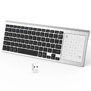 Wireless Keyboard with Numeric Touchpad, Dual Mode Bluetooth + 2.4GHz USB Computer Keyboards, Bluetooth Trackpad TV Keyboard for for PC, Laptop, Tablet, Phone, Windows, Android, Mac, iOS(B+S) Wireless Keyboard with Numeric Touchpad, Dual Mode Bluetooth + 2.4GHz USB Computer Keyboards, Bluetooth Trackpad TV Keyboard for for PC, Laptop, Tablet, Phone, Windows, Android, Mac, iOS(B+S)