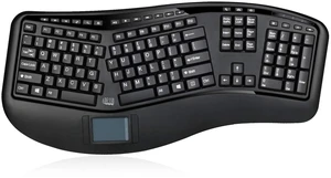 WKB-4500UB - Wireless Ergonomic Desktop Touchpad Keyboard, Split Keys Design, Palm Rest, Media Control Hotkeys, Long Battery Life - Compatible for Laptop/Desktop, Black WKB-4500UB - Wireless Ergonomic Desktop Touchpad Keyboard, Split Keys Design, Palm Rest, Media Control Hotkeys, Long Battery Life - Compatible for Laptop/Desktop, Black