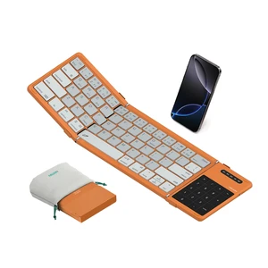 Cube Pocket Upgraded Foldable Keyboard with Touchpad & Number Pad | Bluetooth Wireless Keyboard, Travel-friendly, Pocket-Sized, Full Size Keys, Support 3 Devices for iPad Laptop Phone, Orange Cube Pocket Upgraded Foldable Keyboard with Touchpad & Number Pad | Bluetooth Wireless Keyboard, Travel-friendly, Pocket-Sized, Full Size Keys, Support 3 Devices for iPad Laptop Phone, Orange