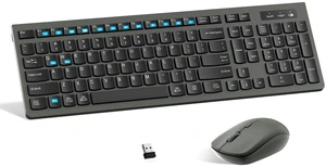 Quiet Wireless Keyboard and Mouse Combo for Office and Home(Graphite&Black) | 2.4G Full Size Cordless Silent Keyboard with Tilt Legs,3-Level DPI Quiet Mouse,for Windows,Mac OS/Desktop/Laptop/PC Quiet Wireless Keyboard and Mouse Combo for Office and Home(Graphite&Black) | 2.4G Full Size Cordless Silent Keyboard with Tilt Legs,3-Level DPI Quiet Mouse,for Windows,Mac OS/Desktop/Laptop/PC