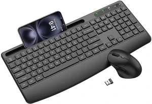 Ergonomic Wireless Keyboard and Mouse Combo, Full-Size Silent Keyboard with Wrist Rest & Phone Holder, 3 DPI Adjustable Mouse, 2.4G Lag-Free Cordless, Long Battery Life for PC Laptop Mac Windows Ergonomic Wireless Keyboard and Mouse Combo, Full-Size Silent Keyboard with Wrist Rest & Phone Holder, 3 DPI Adjustable Mouse, 2.4G Lag-Free Cordless, Long Battery Life for PC Laptop Mac Windows