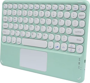 Wireless Keyboard with Touchpad, Ultra-Thin Rechargeable Bluetooth Keyboard Mini with Trackpad, Round Keys for iPad pro/iPad/iOS/Mac OS/Windows/Android (Green) Wireless Keyboard with Touchpad, Ultra-Thin Rechargeable Bluetooth Keyboard Mini with Trackpad, Round Keys for iPad pro/iPad/iOS/Mac OS/Windows/Android (Green)