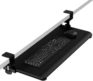 Under Desk Keyboard Tray, Keyboard Holder Drawer with C-Clamp 25.6"x11.8" | Ergonomic Slide-Out Design For Comfortable Typing; Space-Saving Under-Desk Storage Holds Keyboard And Mouse, Black Under Desk Keyboard Tray, Keyboard Holder Drawer with C-Clamp 25.6"x11.8" | Ergonomic Slide-Out Design For Comfortable Typing; Space-Saving Under-Desk Storage Holds Keyboard And Mouse, Black