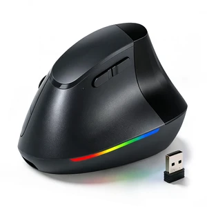 Wireless Ergonomic Mouse, Rechargeable Bluetooth Optical Mice for M/L Hands | Vertical Mouse for Laptop/Computer/Ipad/Mac, Quiet Click, 10 Color LED, 5 Adjustable DPI, Wrist Strain Relief, USB-A Wireless Ergonomic Mouse, Rechargeable Bluetooth Optical Mice for M/L Hands | Vertical Mouse for Laptop/Computer/Ipad/Mac, Quiet Click, 10 Color LED, 5 Adjustable DPI, Wrist Strain Relief, USB-A