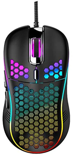 Honeycomb Wired Gaming Mouse with RGB On/Off Switch, 7200 Adjustable DPI, Ergonomic Lightweight Design & High Precision Sensor for PC/Mac Gamers (Black) Honeycomb Wired Gaming Mouse with RGB On/Off Switch, 7200 Adjustable DPI, Ergonomic Lightweight Design & High Precision Sensor for PC/Mac Gamers (Black)