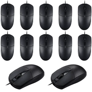 12 Pack Wired USB Silent Computer Mouse Bulk, 3 Button 1000 DPI Corded Mice for Laptop Desktop Home Office School Lab PC Gaming 12 Pack Wired USB Silent Computer Mouse Bulk, 3 Button 1000 DPI Corded Mice for Laptop Desktop Home Office School Lab PC Gaming