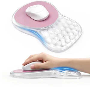 Clear Ergonomic Mouse Pad Wrist Support with Massage Design, Wrist Rest Pain Relief Mousepad with Gel&Non-Slip Silicone Base, Mouse Pads for Wireless Mouse & Desk Clear Ergonomic Mouse Pad Wrist Support with Massage Design, Wrist Rest Pain Relief Mousepad with Gel&Non-Slip Silicone Base, Mouse Pads for Wireless Mouse & Desk