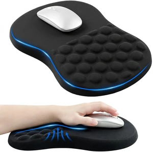 Ergonomic Mouse Pad with Memory Foam Wrist Rest - 12.3 x 8.3 inch Extended Desk Mat, Smooth Lycra Surface, Non-Slip PU Base, Sloped Wrist Cushion for Office Computer Laptop (Black) Ergonomic Mouse Pad with Memory Foam Wrist Rest - 12.3 x 8.3 inch Extended Desk Mat, Smooth Lycra Surface, Non-Slip PU Base, Sloped Wrist Cushion for Office Computer Laptop (Black)