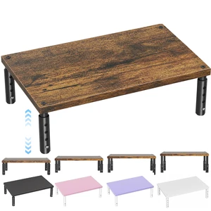 Adjustable Monitor Stand Riser for Desk, Wood Computer & Laptop Stand, Desk Organizers and Accessories, Office Desk Accessories & Workspace Organizer for Home Office Supplies, Brown Adjustable Monitor Stand Riser for Desk, Wood Computer & Laptop Stand, Desk Organizers and Accessories, Office Desk Accessories & Workspace Organizer for Home Office Supplies, Brown