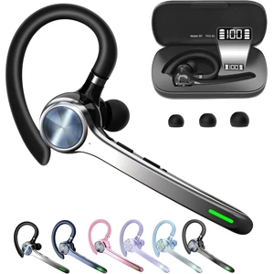 Bluetooth Headset, Wireless Earpiece with Mic for Work | 72H Playtime, 500mAh Charging Case, Hands-Free Calling with Mute Button for Work, Trucker, Office, Driving, iPhone, Black Bluetooth Headset, Wireless Earpiece with Mic for Work | 72H Playtime, 500mAh Charging Case, Hands-Free Calling with Mute Button for Work, Trucker, Office, Driving, iPhone, Black