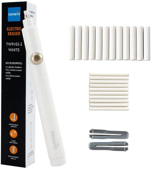 Electric Eraser Kit with 2 Different Eraser Sizes | Battery Operated Pencil Eraser, 2 Eraser Sizes(0.1 & 0.2in dia.) , Ideal for Sketching, Drafting, Drawing Electric Eraser Kit with 2 Different Eraser Sizes | Battery Operated Pencil Eraser, 2 Eraser Sizes(0.1 & 0.2in dia.) , Ideal for Sketching, Drafting, Drawing