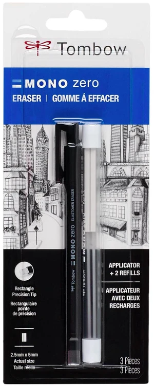 57317 Mono Zero Eraser Value Pack, Rectangle 2.5mm. Precision Tip Pen-Style Eraser with Refill 57317 Mono Zero Eraser Value Pack, Rectangle 2.5mm. Precision Tip Pen-Style Eraser with Refill