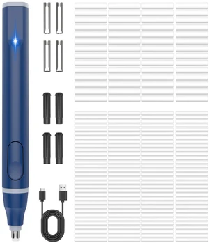 Electric Eraser, USB C Rechargeable Pencil Eraser with 220 Eraser Refills | 2 Eraser Sizes, Comfort Grip Art Eraser for Drawing, Ideal for Artists, Students, Sketch, Engineers, Blue Electric Eraser, USB C Rechargeable Pencil Eraser with 220 Eraser Refills | 2 Eraser Sizes, Comfort Grip Art Eraser for Drawing, Ideal for Artists, Students, Sketch, Engineers, Blue