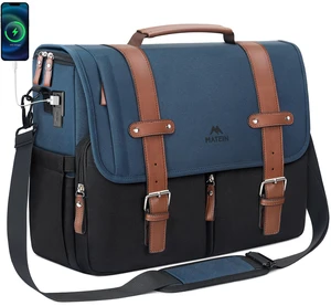 Messenger Bag for School, 15.6 inch Mens Crossbody Satchel for Work | Laptop Bags with USB Charging Port, Large Student College Bag, Water Resistant Computer Briefcase for Office, Commuting Messenger Bag for School, 15.6 inch Mens Crossbody Satchel for Work | Laptop Bags with USB Charging Port, Large Student College Bag, Water Resistant Computer Briefcase for Office, Commuting