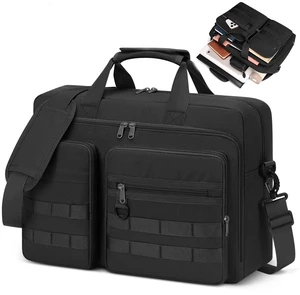 Tactical 17.3 In Laptop Bag for Men Messenger Briefcase, Black | with MOLLE and Padded Strap ,Water-resistant ,Laptop Pocket, Military Laptop Briefcase Large Business Travel Messenger Bag Tactical 17.3 In Laptop Bag for Men Messenger Briefcase, Black | with MOLLE and Padded Strap ,Water-resistant ,Laptop Pocket, Military Laptop Briefcase Large Business Travel Messenger Bag