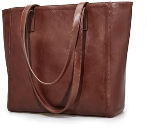 Genuine Leather Work Tote Bags For Women Large Tote Bag With Zipper Brown Real Leather Purse With Compartment Vintage Handbags Womens Designer Shoulder And Handbags For Travel Everyday Genuine Leather Work Tote Bags For Women Large Tote Bag With Zipper Brown Real Leather Purse With Compartment Vintage Handbags Womens Designer Shoulder And Handbags For Travel Everyday