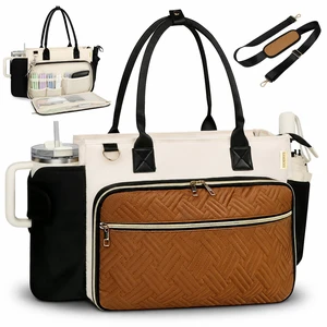 Teacher Tote Bag for Women with Large Cup Holder& 15.6 Inch Laptop Compartment, Utility Work Tote Bag with Internal Insulated Pocket for Office Supplies Teacher Essentials Business Travel Teacher Tote Bag for Women with Large Cup Holder& 15.6 Inch Laptop Compartment, Utility Work Tote Bag with Internal Insulated Pocket for Office Supplies Teacher Essentials Business Travel