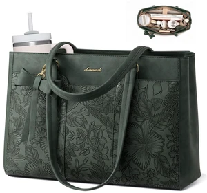 Laptop Tote Bag for Women 15.6 Inch PU Leather Work Bag | Quilted Work Tote Bag with 40OZ Cup Holder, Waterproof Computer Bag for Teacher Office Professional Handbags Gifts Laptop Tote Bag for Women 15.6 Inch PU Leather Work Bag | Quilted Work Tote Bag with 40OZ Cup Holder, Waterproof Computer Bag for Teacher Office Professional Handbags Gifts