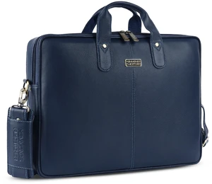 Genuine Leather Laptop Bag for Men with Padded 15.6 Inch Laptop Sleeve, Leather Messenger Bag for Men - Briefcases with Multi Pockets for Office and Travel Use - Blue Genuine Leather Laptop Bag for Men with Padded 15.6 Inch Laptop Sleeve, Leather Messenger Bag for Men - Briefcases with Multi Pockets for Office and Travel Use - Blue