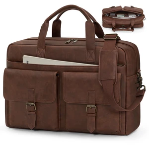 Messenger Bag for Men 16 Inch Leather Laptop Bags Work Computer Briefcase Vintage Mens Satchel Shoulder Bag for Work, Office, Business, Travel, Brown Messenger Bag for Men 16 Inch Leather Laptop Bags Work Computer Briefcase Vintage Mens Satchel Shoulder Bag for Work, Office, Business, Travel, Brown