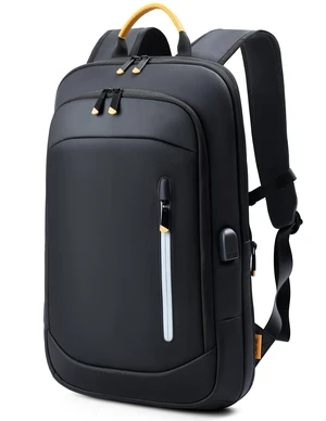 Slim Laptop Backpack for Men, 15.6 Inch Expandable Business Travel Backpack with USB Charging Port, 1.54Lbs Lightweight Work Computer Bag, 600D Waterproof Durable Backpack, Black Slim Laptop Backpack for Men, 15.6 Inch Expandable Business Travel Backpack with USB Charging Port, 1.54Lbs Lightweight Work Computer Bag, 600D Waterproof Durable Backpack, Black
