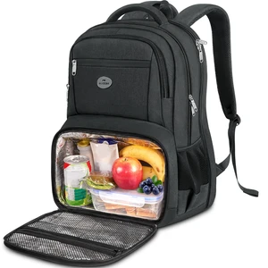 Lunch Backpack for Men, 17 Inch Work Bookbag with Laptop Compartment | Water Resistant School Backpack with Lunch Box, Anti Theft TSA Work Bag, Insulated Cooler Compartment, Office Commute College Lunch Backpack for Men, 17 Inch Work Bookbag with Laptop Compartment | Water Resistant School Backpack with Lunch Box, Anti Theft TSA Work Bag, Insulated Cooler Compartment, Office Commute College