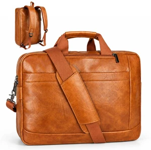 Faux Leather Messenger Bag for Men | 17-17.3 Inch Leather Mens Laptop Bag Leather Briefcasen Convertible Backpack 3 in 1 Computer Handbags Work Bag Shoulder Crossbody Bag Office | Vintage Brown Faux Leather Messenger Bag for Men | 17-17.3 Inch Leather Mens Laptop Bag Leather Briefcasen Convertible Backpack 3 in 1 Computer Handbags Work Bag Shoulder Crossbody Bag Office | Vintage Brown