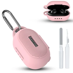 Case for Raycon Everyday Classic Headphones, Shockproof Soft Silicone Case for Raycon Earbuds Bluetooth Wireless, Ultra-Lightweight Protective Cover with Cleaning kit & Keychain, Pink Case for Raycon Everyday Classic Headphones, Shockproof Soft Silicone Case for Raycon Earbuds Bluetooth Wireless, Ultra-Lightweight Protective Cover with Cleaning kit & Keychain, Pink