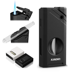 All-in-one Torch Lighter, with Portable Design, V Shape Shear, Holder, Adjustable Flame, Multi-Functional Lighter Accessories, Refillable Butane Lighter, Candles, Gift for Men, Outdoors (Without Gas) All-in-one Torch Lighter, with Portable Design, V Shape Shear, Holder, Adjustable Flame, Multi-Functional Lighter Accessories, Refillable Butane Lighter, Candles, Gift for Men, Outdoors (Without Gas)