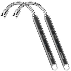 USB Rechargeable Electric Candle Lighter, Black & Black | Windproof Plasma Arc, Flexible Neck for Deep Jars, BBQ, Camping Flameless Fire Starter, Christmas Stocking Stuffers Gift USB Rechargeable Electric Candle Lighter, Black & Black | Windproof Plasma Arc, Flexible Neck for Deep Jars, BBQ, Camping Flameless Fire Starter, Christmas Stocking Stuffers Gift