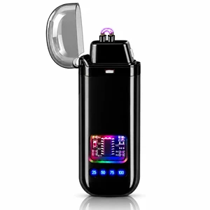 Electric Lighter, USB Rechargeable Windproof Dual Arc Lighter, Small Flameless Plasma Lighters for Outdoor, Camping, Kitchen,Boyfriends Father,Grill,Gifts,Candle,Indoors-Black A Electric Lighter, USB Rechargeable Windproof Dual Arc Lighter, Small Flameless Plasma Lighters for Outdoor, Camping, Kitchen,Boyfriends Father,Grill,Gifts,Candle,Indoors-Black A