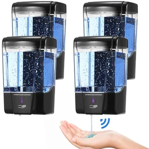 4 Pack Automatic Soap Dispenser Touchless,600 ml / 20 oz Commercial Hand Soap Dispenser,Wall Mount Hand sanitizer Dispenser for Bathroom Offices Home Kitchen HotelBlack 4 Pack Automatic Soap Dispenser Touchless,600 ml / 20 oz Commercial Hand Soap Dispenser,Wall Mount Hand sanitizer Dispenser for Bathroom Offices Home Kitchen HotelBlack