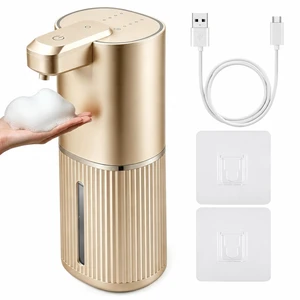 Automatic Soap Dispenser, Foaming Soap Dispenser Touchless with Continuous Dispensing, 4-Level Adjustable, Rechargeable Hand Soap Dispensers, Wall Mounted or Countertop for Bathroom & Kitchen Automatic Soap Dispenser, Foaming Soap Dispenser Touchless with Continuous Dispensing, 4-Level Adjustable, Rechargeable Hand Soap Dispensers, Wall Mounted or Countertop for Bathroom & Kitchen