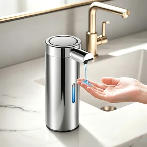 Automatic Soap Dispenser Touchless Soap Dispenser, 360 ML Rechargeable Sensor Pump with 304 Stainless Steel, 3-Level Adjustable, Water-Resistant for Kitchen Bathroom, Silver Automatic Soap Dispenser Touchless Soap Dispenser, 360 ML Rechargeable Sensor Pump with 304 Stainless Steel, 3-Level Adjustable, Water-Resistant for Kitchen Bathroom, Silver