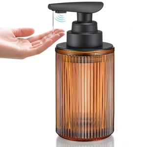 Automatic Touchless Liquid Soap Dispenser Amber Glass | Rechargeable Type C with Matte Black Pump for Hand and Dish Soap 12 oz Kitchen and Bathroom Countertop Automatic Touchless Liquid Soap Dispenser Amber Glass | Rechargeable Type C with Matte Black Pump for Hand and Dish Soap 12 oz Kitchen and Bathroom Countertop
