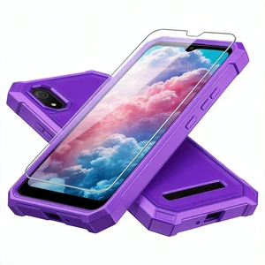 for Cloud Mobile Stratus C8 Case with Screen Protector Purple | Full Body Protection Front PC Back Soft Silicone Bumper,Heavy Duty Protection Shockproof Phone Case for Cloud Mobile C8 for Cloud Mobile Stratus C8 Case with Screen Protector Purple | Full Body Protection Front PC Back Soft Silicone Bumper,Heavy Duty Protection Shockproof Phone Case for Cloud Mobile C8