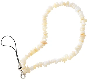 Handmade Natural Gemstone Beaded Phone Charm Strap, Crystal Stone Wrist Lanyard for Cell Phone Case, Wallet, Keychain, Camera, and Purse Decoration (White Shell) Handmade Natural Gemstone Beaded Phone Charm Strap, Crystal Stone Wrist Lanyard for Cell Phone Case, Wallet, Keychain, Camera, and Purse Decoration (White Shell)