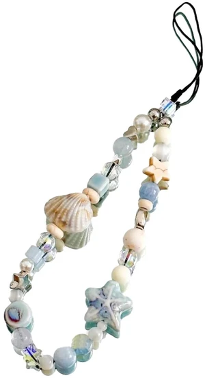 Cute Shell Cell Phone Lanyard Strap Charms - Handmade Starfish Charms for Women (Blue Ocean) Cute Shell Cell Phone Lanyard Strap Charms - Handmade Starfish Charms for Women (Blue Ocean)