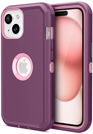 for iPhone 15 Case Heavy Duty Drop Protection Screenless Purple | Dual Layer Shockproof Rugged Hybrid Tough Bumper Dust Proof Phone Case Compatible with iPhone 15 6.1'' 2023 Women Men Teen for iPhone 15 Case Heavy Duty Drop Protection Screenless Purple | Dual Layer Shockproof Rugged Hybrid Tough Bumper Dust Proof Phone Case Compatible with iPhone 15 6.1'' 2023 Women Men Teen